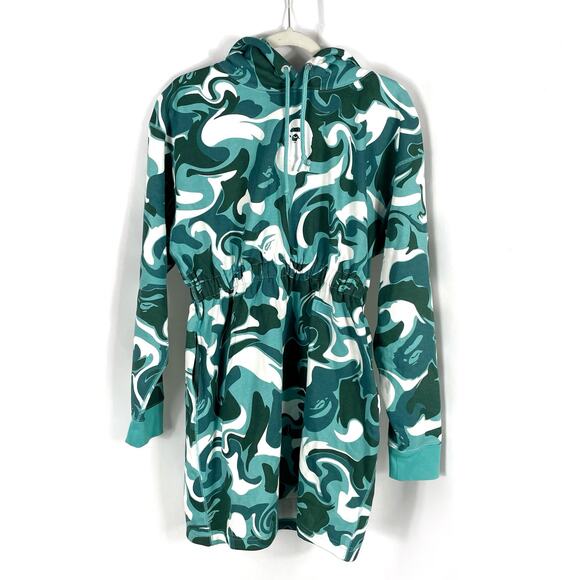 BAPE A Bathing Ape Marble Camo‎ Hoodie Shirred Waist Pullover Sz M Women’s - Picture 1 of 16